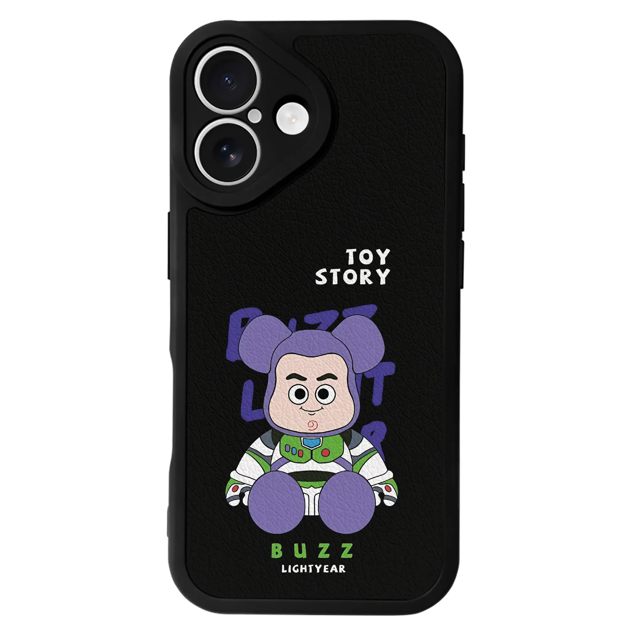 トイ・ストーリー グッズ バズ・ライトイヤー - IPhone 16シリーズ対応 ・ シリコンスマホケース ・ レザー調 ・ 高精度フィット ・ 耐衝撃 ・ ワイヤレス充電対応 ・ 精密カット